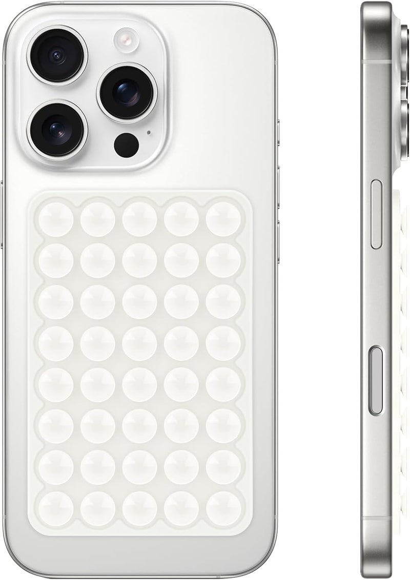 Yojaro Silicone Suction Phone Case Mount, Non Slip Suction Cup Phone Mount, Phone Accessories Holder for Selfies and Videos, Silicon Adhesive Phone Stand Sticky for Cell Phone White - Image 1
